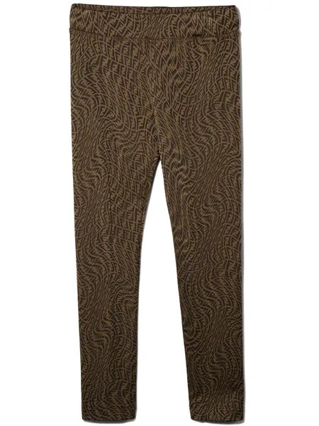 Fendi Kids легинсы с логотипом Vertigo FF