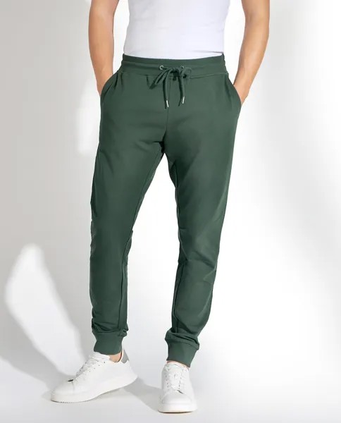 Мужские длинные пижамные брюки из органического хлопка темно-зеленого цвета Bread & Boxers, темно-зеленый