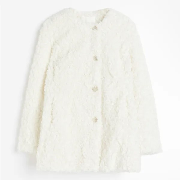 Куртка H&M Teddy Fleece, кремовый