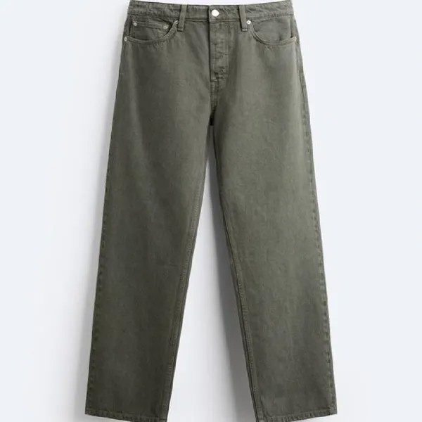 Джинсы Zara Straight Fit, хаки