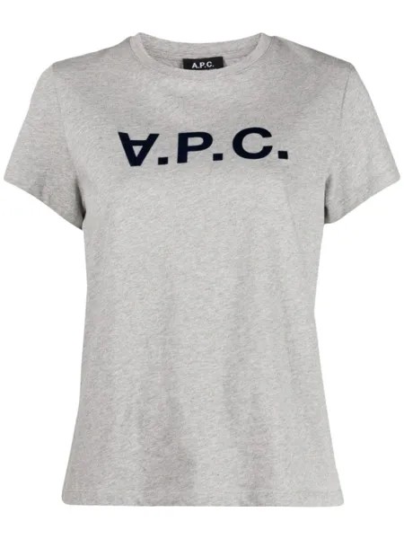 A.P.C. футболка с логотипом, серый