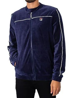Мужская велюровая спортивная куртка Fila Fonzo, синяя