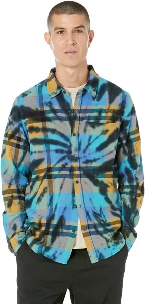 Рубашка Hurley Portland Tie-Dye Long Sleeve Flannel, цвет Deep Aqua