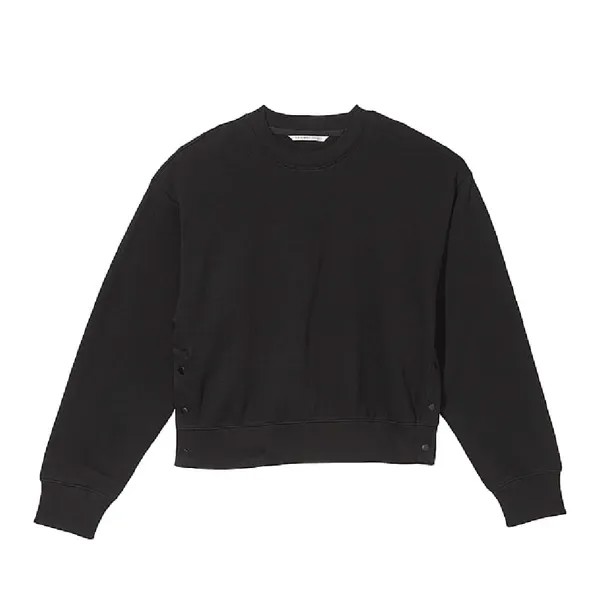 Свитшот Victoria's Secret Cotton Fleece Oversize Snap Crewneck, черный