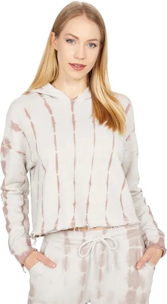 Худи Chaser Linen French Terry Cropped Long Sleeve Pullover Hoodie w/ Raw, цвет Sandbar Tie-Dye