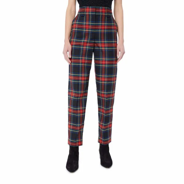 Брюки Balmain, Stretch Tartan Carrot Pants