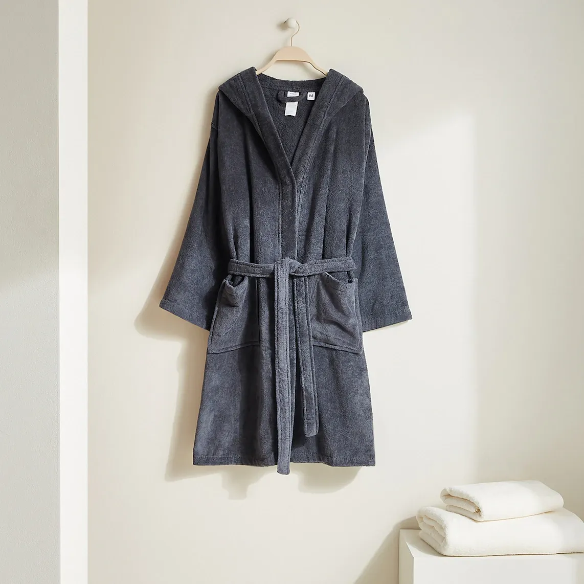 Хлопковый халат унисекс 350 г/м2 Basic - El Corte Inglés, антрацит