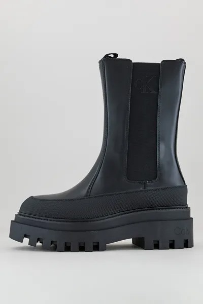 Кожаные ботинки челси с логотипом Calvin Klein Jeans, черный