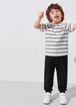 Рубашка-поло в полоску и спортивные брюки для мальчиков