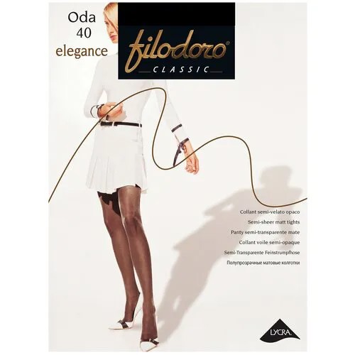 Колготки Filodoro Oda Elegance, 40 den, размер 5, черный