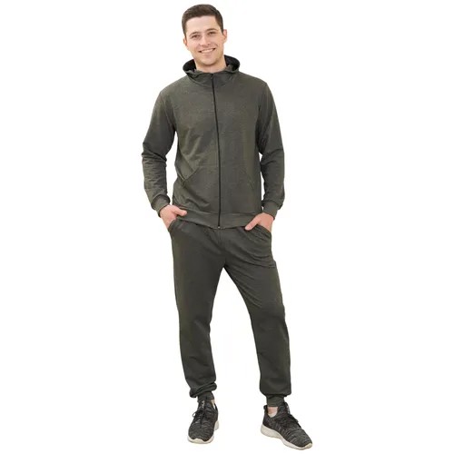 Костюм Lika Dress, толстовка и брюки, повседневный стиль, прямой силуэт, карманы, размер 48, хаки