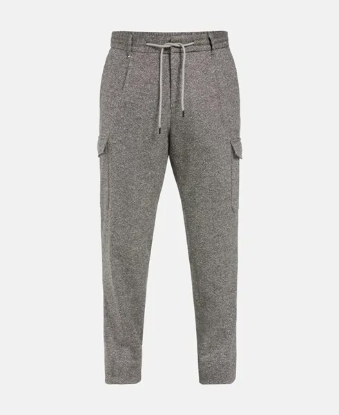 Шерстяные брюки Boss Black, цвет Medium Grey