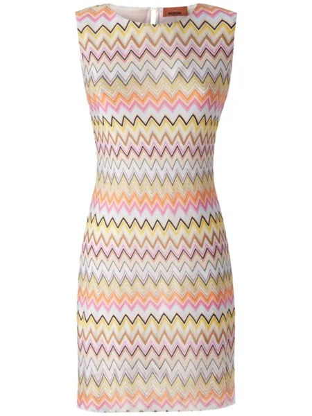 Missoni платье мини без рукавов с узором зигзаг, белый