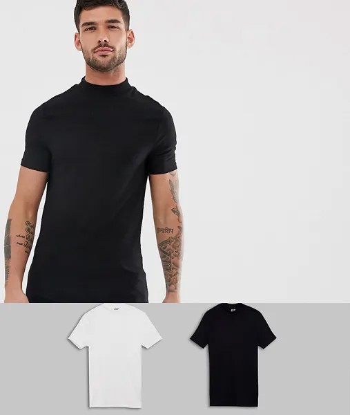 Набор из 2 обтягивающих футболок со скидкой ASOS DESIGN-Мульти