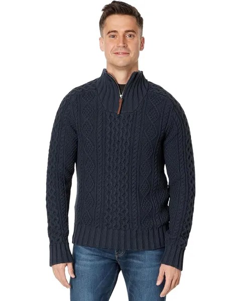 Свитер L.L.Bean Signature Cotton Fisherman 1/4, темно-синий