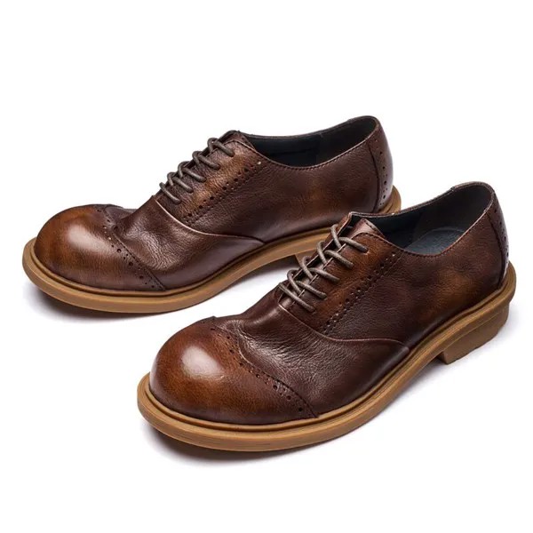 Мужские кожаные туфли-оксфорды на шнуровке, деловые классические туфли в британском стиле, повседневные туфли дерби, Корейская версия