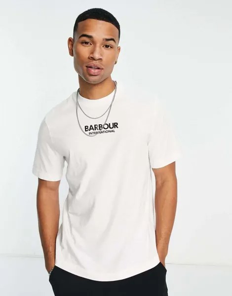 Белая футболка с логотипом Barbour International Formula