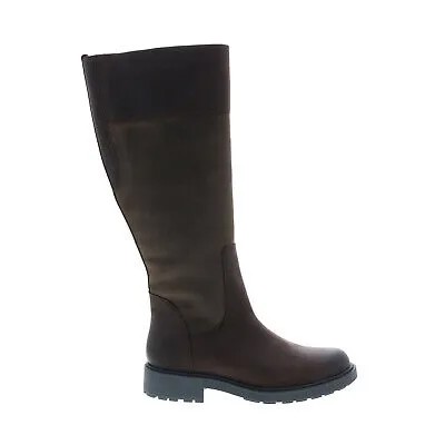 Clarks Orinoco2 Hi 26151685 Женские коричневые кожаные сапоги без шнуровки до колена