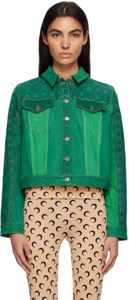 Зеленая джинсовая куртка с монограммой Marine Serre