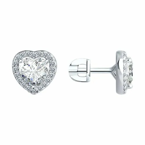 Серьги Яхонт, серебро, 925 проба, фианит, , бесцветный