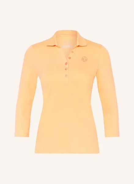 Рубашка-поло из пике с рукавами 3/4 и драгоценными камнями Sportalm, оранжевый