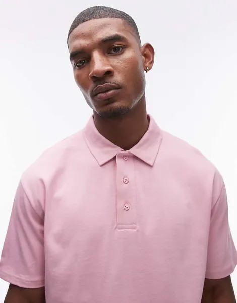 Выцветшая розовая рубашка-поло свободного кроя Topman