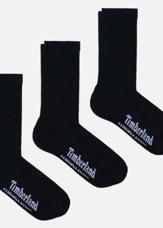 Комплект носков Timberland 3-Pack Stratham Core Sport Crew, цвет чёрный, размер 42-46 EU