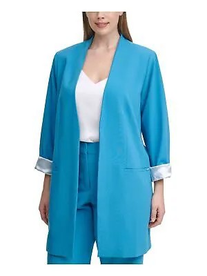 CALVIN KLEIN Womens Blue Stretch Wear To Work Winter Jacket Coat Plus 14W