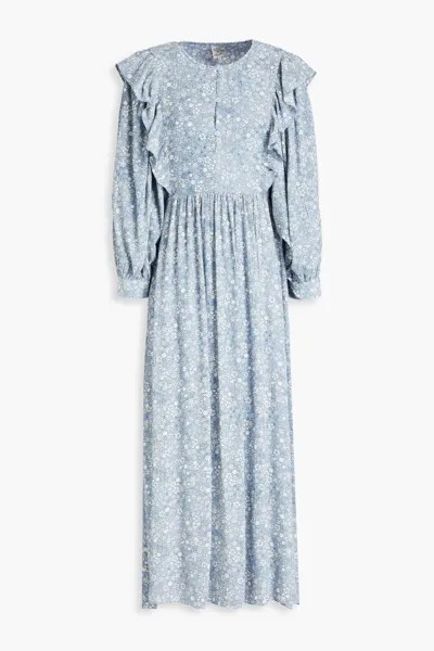 Платье миди из крепона со сборками Alona Baum Und Pferdgarten, светло-синий