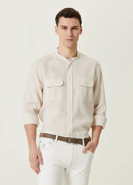 Легкая льняная рубашка Corneliani, бежевый