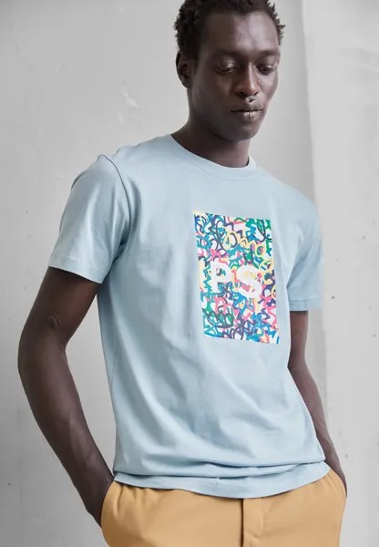 Футболка с принтом PS Paul Smith, серо-голубой