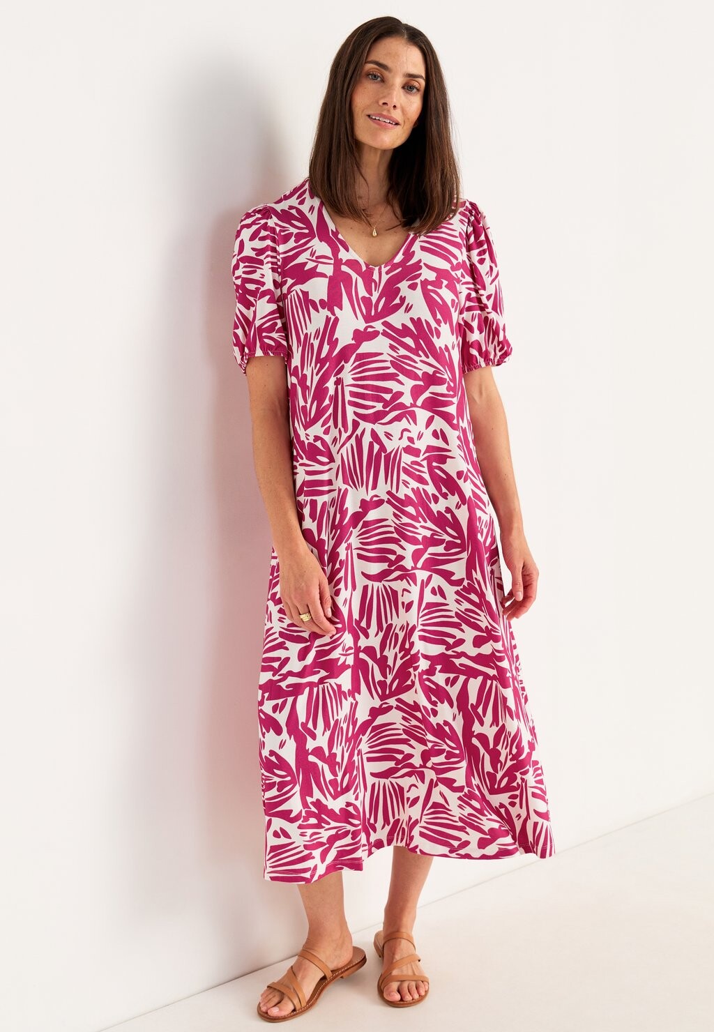 Платье из джерси WITH PUFF SLEEVES Cellbes of Sweden, розовый