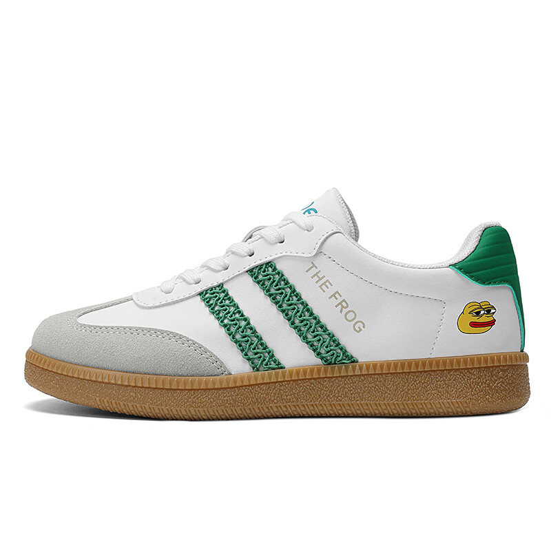 Кроссовки pepe the frog Skateboarding Shoes Unisex Low-top, зеленый