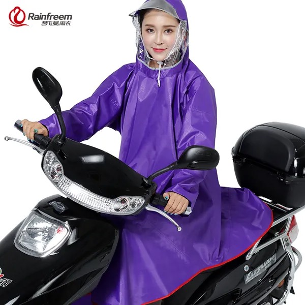 Rainfreem мужской/женский непроницаемый электромобиль/плащ от дождя для езды на велосипеде плотный дождевик двойной прозрачный капюшон от дожд...