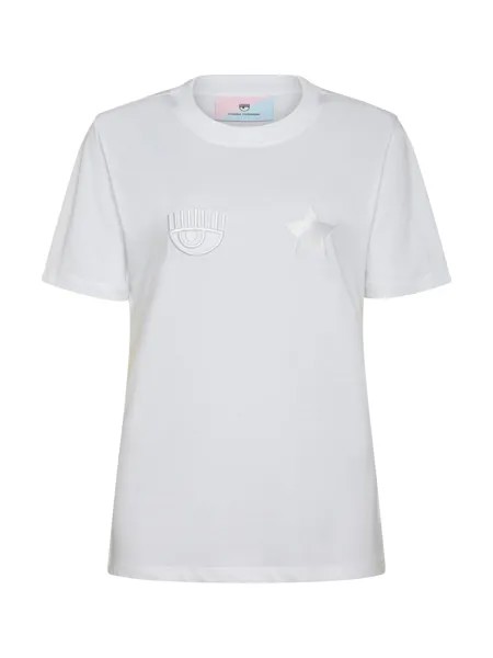 Chiara Ferragni футболка с вышитым логотипом, белый