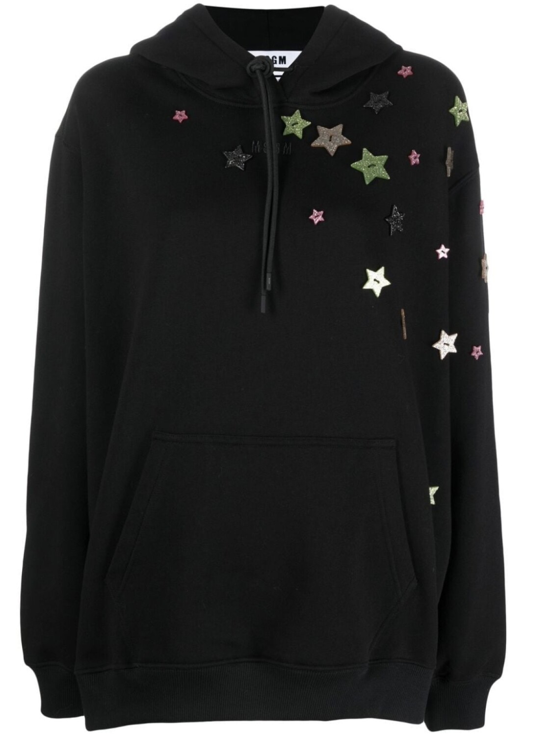 Худи с кулиской и аппликацией MSGM, черный