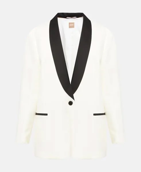 Шерстяной пиджак Boss, цвет Wool White