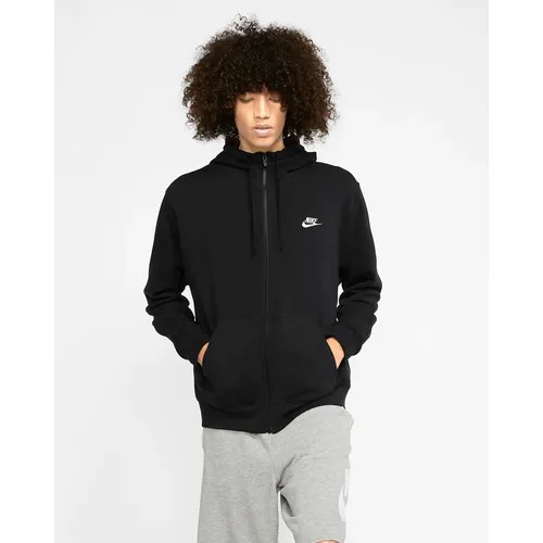 Толстовка спортивная NIKE NSW CLUB FLEECE HOODIE, размер M, , Black/Black/White