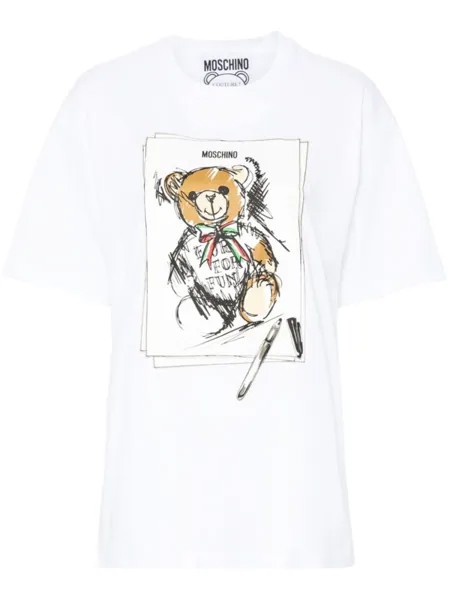 Moschino футболка Teddy Bear, белый