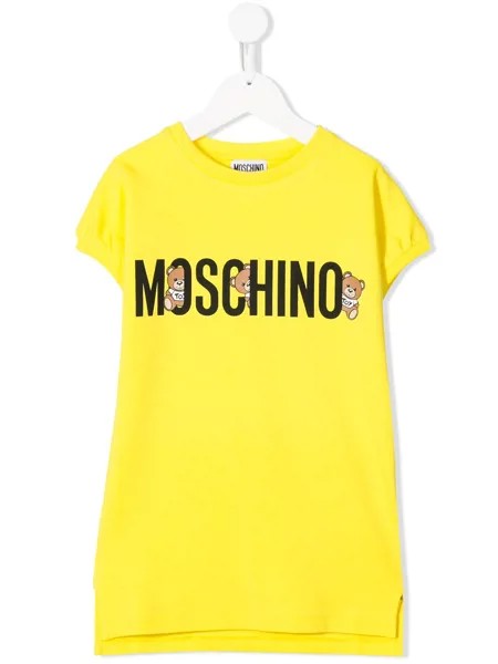 Moschino Kids платье-футболка с логотипом