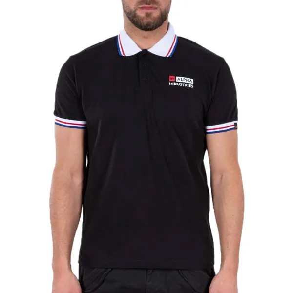Поло Alpha Industries Contrast, черный