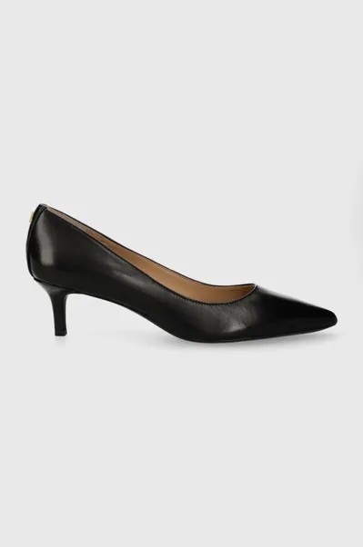 Кожаные туфли Adrienne на высоком каблуке Lauren Ralph Lauren, черный
