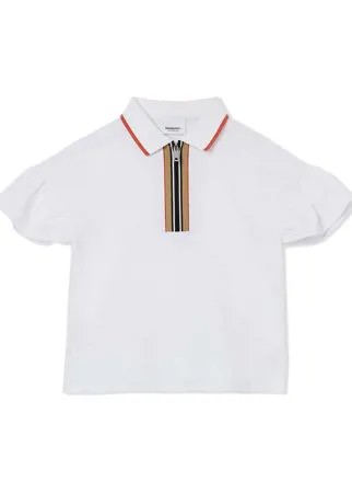 Burberry Kids рубашка поло с отделкой в полоску Icon Stripe