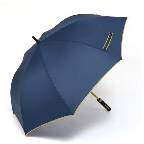 Зонт - трость полуавтоматический «Кант», 8 спиц, R = 60 см, ветроустойчивый, цвет синий/жёлтый
