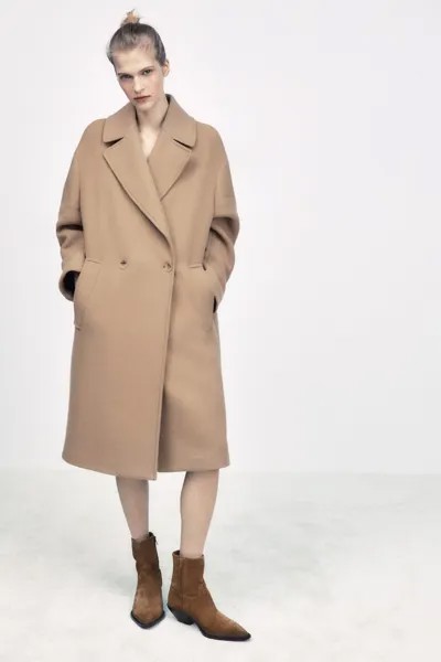 Кожаные ковбойские ботинки ZARA, хаки