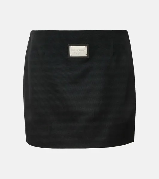 Мини-юбка с логотипом DOLCE&GABBANA, черный