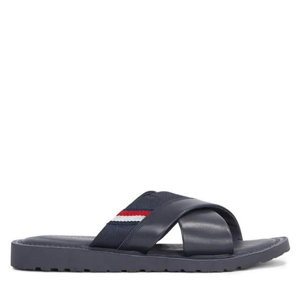 Шлепанцы Tommy Hilfiger Core Hilfiger Lth Criss C Sandal FM0FM05010 Desert Sky DW5, темно-синий
