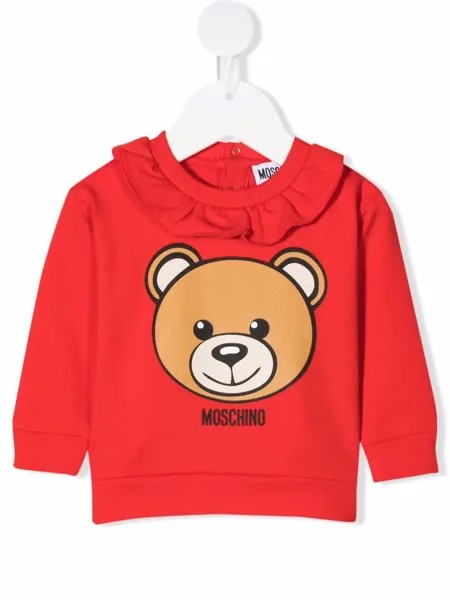Moschino Kids толстовка с оборками и принтом