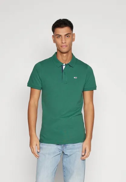 Рубашка-поло Slim Placket Tommy Jeans, цвет court green