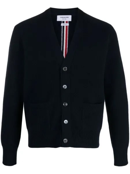 Thom Browne фактурный кардиган из вирджинской шерсти, синий